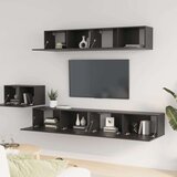  5-dijelni set TV ormarića crni od konstruiranog drva | shoptok.hr