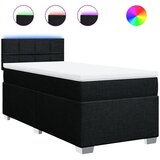  Krevet s oprugama i madracem crni 90x200 cm od tkanine | shoptok.hr