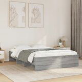 Maison Chic Posteljni okvir - Dvoposteljna postelja - Zakonska postelja siva sonoma 135x190 cm inženirski les-J15174, (21759750) | Shoptok.si