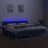  Box spring postelja z vzmetnico LED modra 200x200 cm blago, (20725794) | Shoptok.si