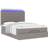 vidaXL Otomanski posteljni okvir z vzmetnico taupe 140x200 cm blago | Shoptok.si