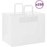  Papirnate vrećice 250 kom s ručkama bijele 32x22x24 cm | shoptok.hr