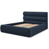 Bobochic Paris Tamno plavi tapecirani bračni krevet s prostorom za odlaganje s podnicom 160x200 cm Jagna – Cijene
