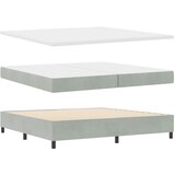  LED Box Spring Krevet Svijetlo siva 200 x 200 cm Baršun Svjetlosiva | shoptok.hr