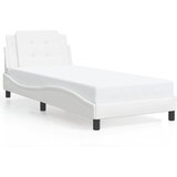 Maison Chic Posteljni okvir - Enojna postelja - Postelja za odrasle z vzglavjem bel 80x200 cm umetno usnje-J9322, (21765903) | Shoptok.si