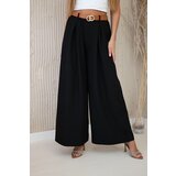 Kesi Włoski Wide-leg belted trousers black Cene