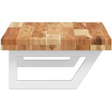 Zidna polica za umivaonik od čelika i masivnog bagremovog drva Smeđa 100 x 40 x 4 cm | Shoptok.si