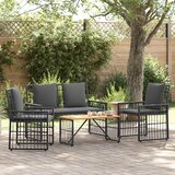  Set vanjskog namještaja 4 pcs Crna i tamno siva | Eponuda.com