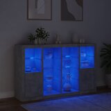  Komoda s LED svjetlima 3 kom siva boja betona konstruirano drvo Slike