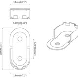  Držač za šipku u ormaru 12 pcs Bijeli cink 40 x 18 x 10 mm | shoptok.hr