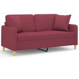 Dvosjed s ukrasnim jastucima boja vina 140 cm od tkanine | shoptok.hr
