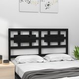  Uzglavlje za krevet crni 125,5 x 4 x 100 cm od masivne borovine | shoptok.hr