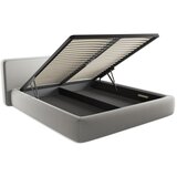 Makamii Svijetlo sivi tapecirani bračni krevet s prostorom za odlaganje s podnicom 180x200 cm Kiana – | shoptok.hr