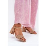 EVENTO Eco Suede Classic Women's Heeled Sandals Beige Zarnella | shoptok.hr