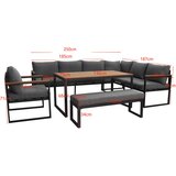 Ambia Garden VRTNA LOUNGE GARNITURA tkanina jeklo | Shoptok.si