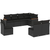  The Living Store Vrtna sedežna garnitura 8-delna z blazinami črn poli ratan - Vrtna Sedežna Garniture, (21451745) | Shoptok.si