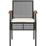  3-dijelni bistro set s jastucima poliratan i drvo bagrema crni | shoptok.hr