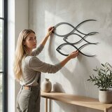 Wallxpert metalni zidni ukras 5059, tri stilizovane ribe, 90 x 56 cm, crni | Eponuda.com
