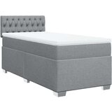vidaXL Box spring postelja z vzmetnico svetlo siva 90x190 cm blago | Shoptok.si