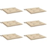 vidaXL jastuci za vrtne stolice 6 kom bež 40 x 40 x 3 cm od tkanine | shoptok.hr