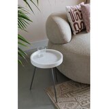 White Label Okrogla stranska mizica z marmorno mizno ploščo ø 33 cm Karrara – | Shoptok.si