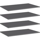 Police za knjige 4 kom visoki sjaj sive 80x50x1,5 cm od iverice | shoptok.hr