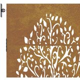  Vrtna vrata 85 x 75 cm od čelika COR-TEN s uzorkom stabla | shoptok.hr