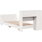  Posteljni okvir brez vzmetnice bel 75x190 cm trdna borovina | Shoptok.si