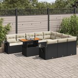 vidaXL 11-dijelni set vrtnih sofa od poliratana s jastucima crni | shoptok.hr