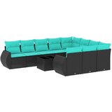  11-dijelni vrtni set s jastucima crni poliratan | shoptok.hr