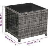  3-dijelni bistro set od poliratana s jastucima sivi | shoptok.hr