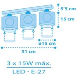 Dalber 60653 - Dečije plafonsko svetlo PIRATE ISLAND 3xE27/15W/230V | Eponuda.com