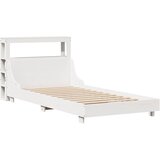 vidaXL Posteljni okvir z vzglavjem bel 90x200 cm trdna borovina, (21304056) | Shoptok.si