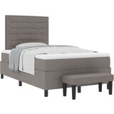  vzmetnica s posteljo in klopjo taupe 120x200 cm tkanina, (22083330) | Shoptok.si