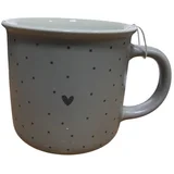keramička šolja siva srce 390ml