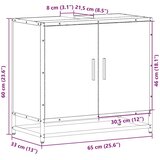 vidaXL Kupaonski ormarić za umivaonik smeđi hrast 65x33x60 cm | shoptok.hr