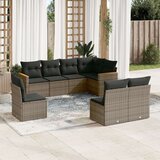  8-dijelni set vrtnih sofa od poliratana s jastucima sivi | shoptok.hr