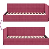  Kutni okvir kreveta Vinska crvena 90 cm x 190 cm Baršun | shoptok.hr