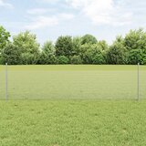 vidaXL ograja iz varjene žice s 44 u stebrički srebro 0.5x100 m jeklo | Shoptok.si