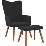 Stol za sproščanje s stolčkom črn žamet, (20957532) | Shoptok.si