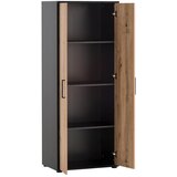 MID.YOU Arhivska Omara Aino, Črna, Barva Hrasta | Shoptok.si
