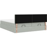 vidaXL Otomanski posteljni okvir z vzmetnicami siv 160x200 cm žamet | Shoptok.si