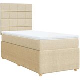 vidaXL Box spring postelja z vzmetnico krem 90x190 cm blago | Shoptok.si