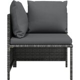  Modularna kutna sofa od poliratana s jastucima siva | shoptok.hr