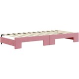 vidaXL Izvlečna dnevna postelja roza 90x200 cm žamet | Shoptok.si