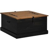 vidaXL Skrinja za shranjevanje HALDEN črna 91x91x47cm Masivni les, bor | Shoptok.si