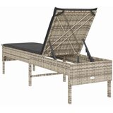  Ležaljka s jastukom svijetlosiva 55x200x44 cm poli ratan | shoptok.hr