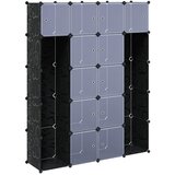  Modularni ormarić s 14 pretinaca crno-bijeli 37x146x180,5 cm | shoptok.hr