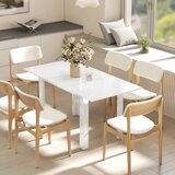  Razvlačivi blagovaonski stol 120-160 x 70 cm podesivi kuhinjski stol za 4-6 osoba MDF visokosjajna bijela | shoptok.hr