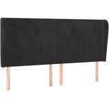  Uzglavlje s ušima crno 183x23x118/128 cm baršunasto | shoptok.hr